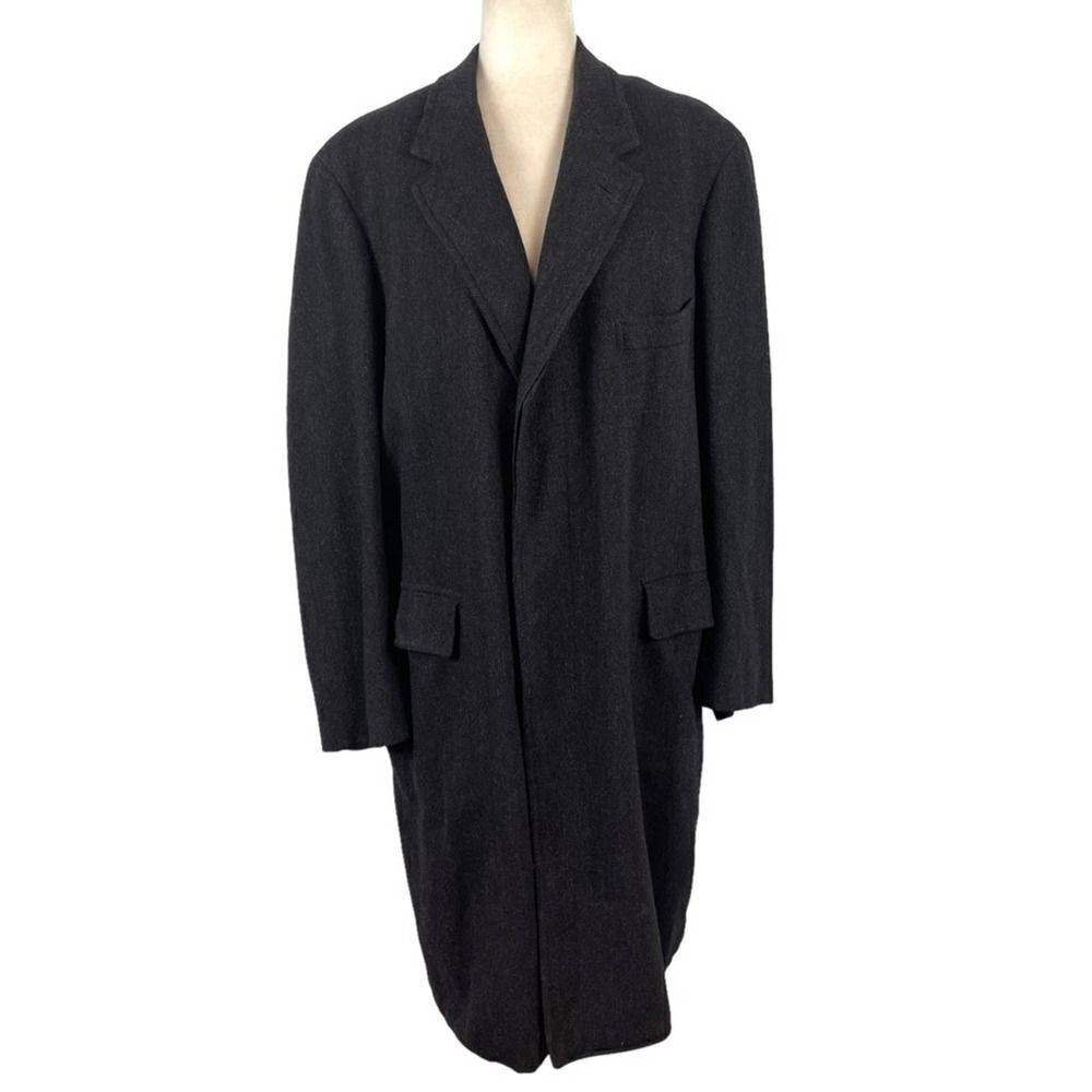 Brooks Brothers Chesterfield Coat Overcoat Jacket Herringbone Gray 1960s Men's
